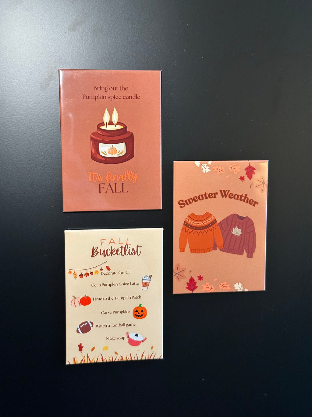 Autumn Harvest Magnet Set | Cozy Fall Fridge Decor | Fall Kitchen Magnets